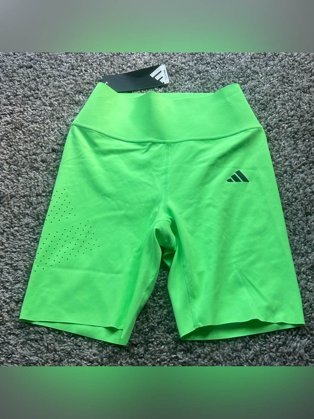 Adidas Cool Intensity Biker Leggings Lime Burst Green Womens Size XS JW8679